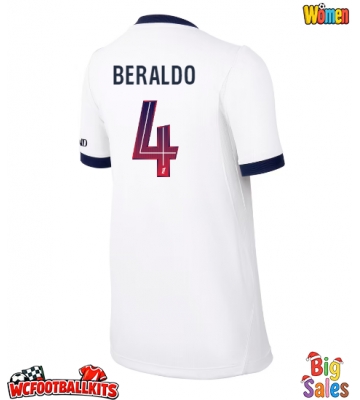 Paris Saint-Germain Lucas Beraldo #4 Replica Away Stadium Shirt for Women 2026-27 Short Sleeve